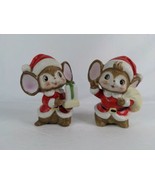 SET 2 Vintage Homoco  Santa Mice ~ Bisque  Figurines - 3 3/4&quot; Tall See pics - $10.79