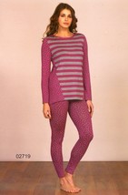 Pajamas Crew-Neck Women&#39;s Long Sleeve Long Trousers Viscose Linclalor 02719 - £30.56 GBP