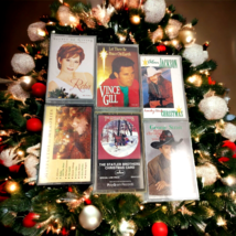 Country Christmas Cassettes Lot of 6 Reba Gill Jackson Straight Vintage 80-90&#39;s - £5.34 GBP