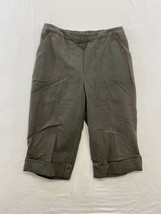 Northern Reflections Village Cropped Pants Size Large Green Roll Tab Str... - $7.92