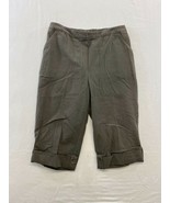 Northern Reflections Village Cropped Pants Size Large Green Roll Tab Str... - $10.85 CAD