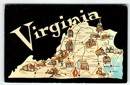 Postcard Greetings From Virginia Map Chrome Old Dominion State Dexter Da... - £5.61 GBP