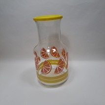 Vintage Libbey of Canada Glass Juice Carafe Pitcher Orange Slices 9” MCM Retro - £11.88 GBP