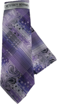 Stacy Adams Men&#39;s Tie Hanky Purple Lavender Blue Silver Charcoal Gray 3.25&quot; Wide - £17.62 GBP
