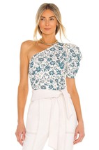 Free People Women&#39;s Somethin&#39; &#39;Bout You Blue Floral One Shoulder Bodysuit M B4HP - £23.41 GBP