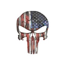 SKULL AMERICAN FLAG Full Color Vinyl Decal Sticker Indoors or Outdoors - $1.29+