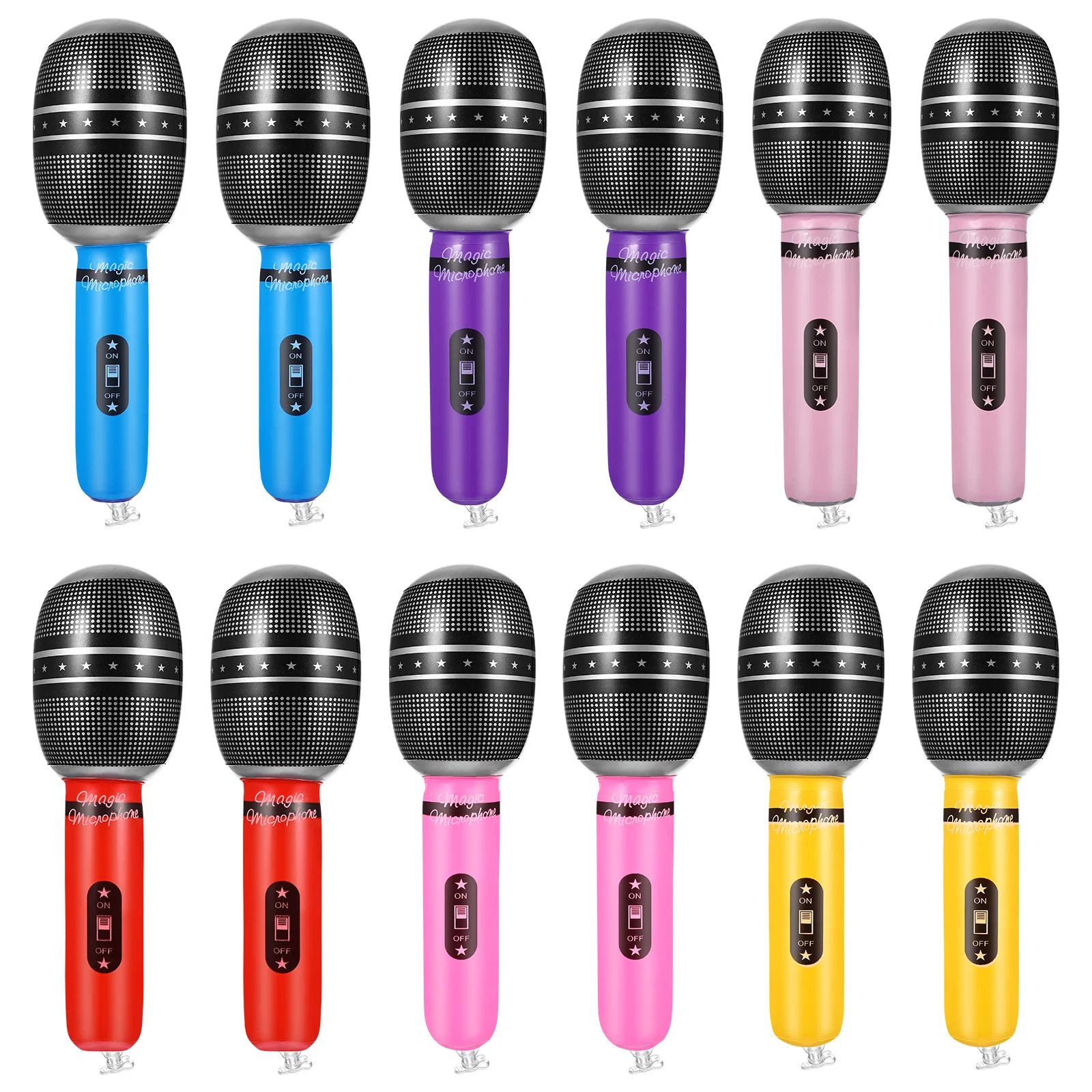Microphone Inflatable Toy Kids Up Blow Toys Prop Microphones Party Pretend Fake - £13.50 GBP
