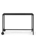 Outdoor Bar Table With Wheels, Rectangle Narrow Counter Height Table, I - $168.30