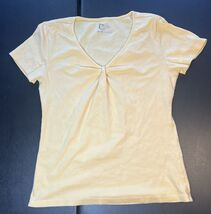 Classics Elements Top Women’s M Yellow Pleated Front - READ - $18.81