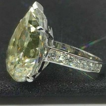4CT Forma Pera Imitación 1 Diamante Compromiso Anillo 14K Bañado en Oro Blanco - £203.57 GBP