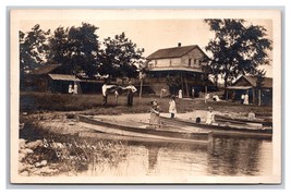 RPPC Silver Lake Hotel Angola Indiana IN 1911 Postcard Y16 - $14.22