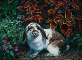 bunny rabbit garden flowers wildlife fun ceramic tile mural medallion backsplash - £76.35 GBP+