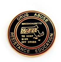 DARE Massachusetts Drug Abuse Resistance Education Pin To Keep Kids Off ... - $12.99