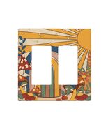 Blue Sea View Tropical Coconut Trees Pink Flamingo Double Rocker 2 Gang ... - $86.24 MXN