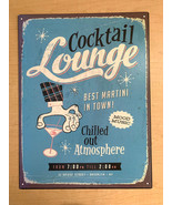 Large 12 x 16&quot; Retro Cocktail Lounge Tin Sign - £7.75 GBP