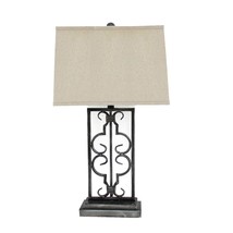 5.5&quot; X 9.25&quot; X 28.75&quot; Gray Industrial With Stacked Metal Pedestal - Table Lamp - $328.99