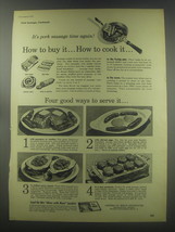 1952 American Meat Institute Ad - It&#39;s pork sausage time again! How to buy it..  - £13.82 GBP