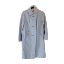 Vintage 60s Mod Light Blue Wool Midi Peacoat Boiled Wool USA Made Pastel... - $67.72