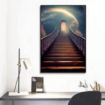 Stairway To Heaven Modern Art Framed Mural 12&#39; X 18&#39; Home Decor Wall Art - $45.99
