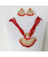 Red seedbead necklace set - £14.93 GBP