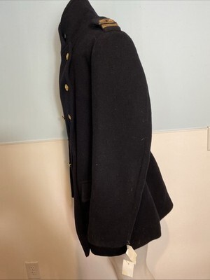 Polo Men's Mid-Length Military Coat Wool Navy Blue XL, NWD Item image 4