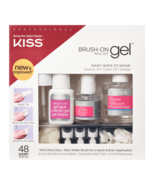 KISS, Press on Nails, Brush on Gel Nail Kit, White, Short Square, 48 Count  - $34.17 CAD
