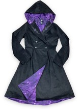 Disney The Nightmare Before Christmas Trench Coat Black Velour Purple Li... - $75.74