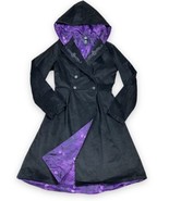 Disney The Nightmare Before Christmas Trench Coat Black Velour Purple Li... - £56.60 GBP