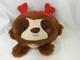 American Greetings Brown Sloth Plush Round Heart Antlers 7 Inch Stuffed ... - $10.95