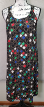 Banana Republic Sheath Dress Womens Medium Black Geometric Sleeveless Ro... - $25.86