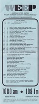 WEEP 108 FM Pittsburgh VINTAGE April 14 1975 Music Survey Freddie Fender - £11.67 GBP