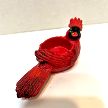 Vintage Red Cardinal Resin Tea Light Candle Holder 1.75 x 1.75 x 4 inches - £9.91 GBP