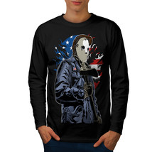 Serial Killer Tee USA Flag Men Long Sleeve T-shirt - $14.99