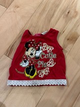 Disney Minnie Mouse &quot;Cutie Pie&quot; Girls Red Sleeveless Tank Top - $290.59 MXN