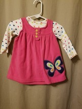 Carter&#39;s - Baby Girls&#39; 2-Piece Top and Pink Butterfly Jumper Size 6M    ... - $5.95