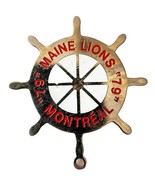 1979 Maine Lions Club Montreal 79 Nautical Wheel Enamel Filled Fraternal... - $42.08 CAD