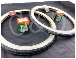 Two Tire 20 X 1.75 BLACK/WHITE Side Wall HF-160A &amp; Two Tubes, Schwinn Style - £30.85 GBP