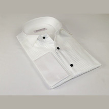 Mens 100% Italian Cotton Tux Formal Shirt SORRENTO Turkey 4846 White Wing tip image 6