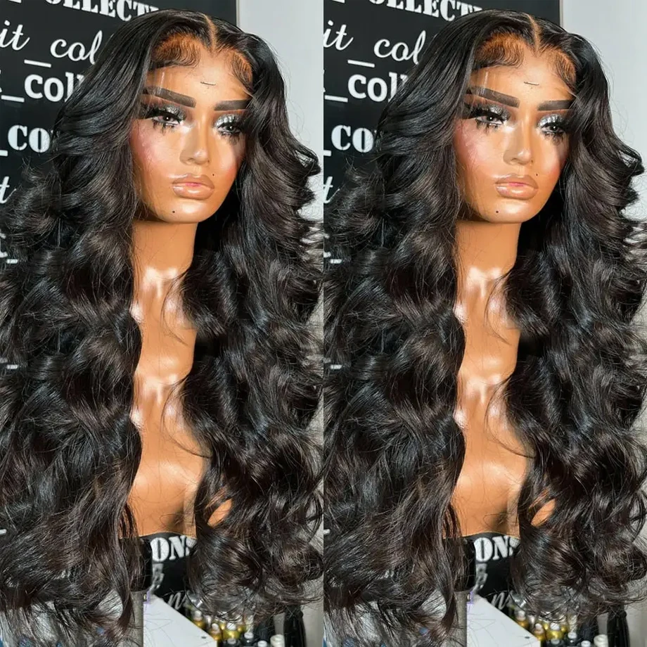 Body Wave 30Inch Lace Front Human Hair Wig 13x6 HD Transparent Lace Frontal W - £74.47 GBP+