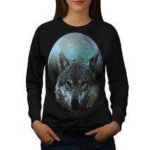 Wellcoda Wolf Moon Light Hunt Womens Sweatshirt, Night Casual Pullover Jumper - £23.10 GBP+