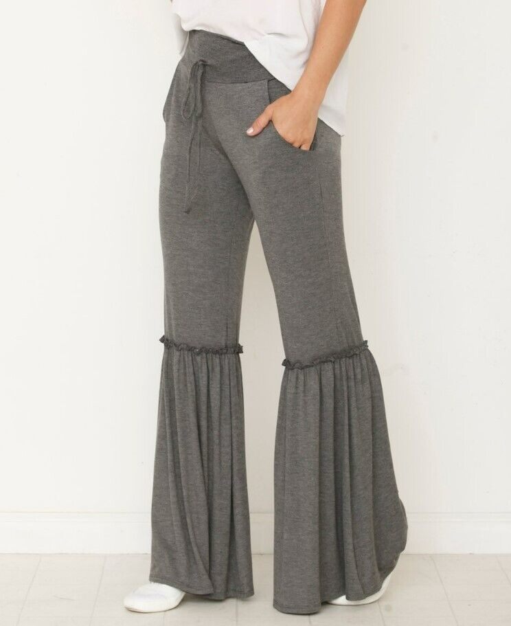 Primary image for Charcoal Ruffle Trim Lounge Pants