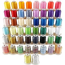 50 Spools Embroidery Machine Thread Kit Including 40 Brother Colors+8 Variegated - £36.35 GBP