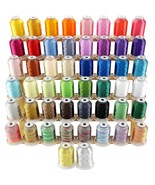 50 Spools Embroidery Machine Thread Kit Including 40 Brother Colors+8 Va... - £37.79 GBP