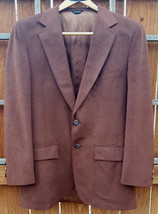 Vintage Montgomery Ward Sports Jacket-Quality Fashion-Brown-Men-Dress-Faux Suede - £23.53 GBP