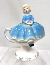 1963 Relpo Samson Import Girl Sitting On Teacup Ceramic Flowerpot Plante... - $74.25