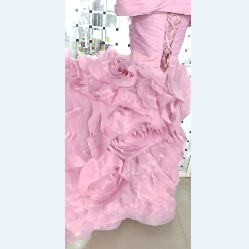 3D flower tied layered Floor length skirt Quinceanera dress luxury eveni... - £151.99 GBP