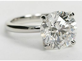 4.00CT Forever One Moissanite 4 Prong Solitaire Wedding Ring 18K White Gold - £1,435.81 GBP