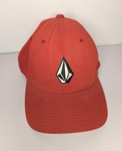 Volcom Flex Fit Fitted Cap Hat L/XL Red Skater Surf Adult Baseball Embroidered  - £15.47 GBP