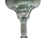 Mexican Margarita Glass Green Rim And Base Hammered Glass 1 Pc Hand Blow... - $18.71