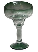 Mexican Margarita Glass Green Rim And Base Hammered Glass 1 Pc Hand Blown 2pc - £14.71 GBP
